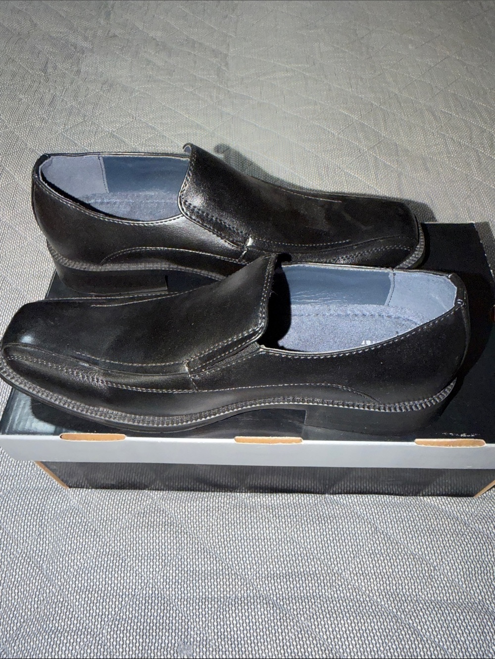 jf j.ferrar Men's Black Slip-On Casual Dress Loafers